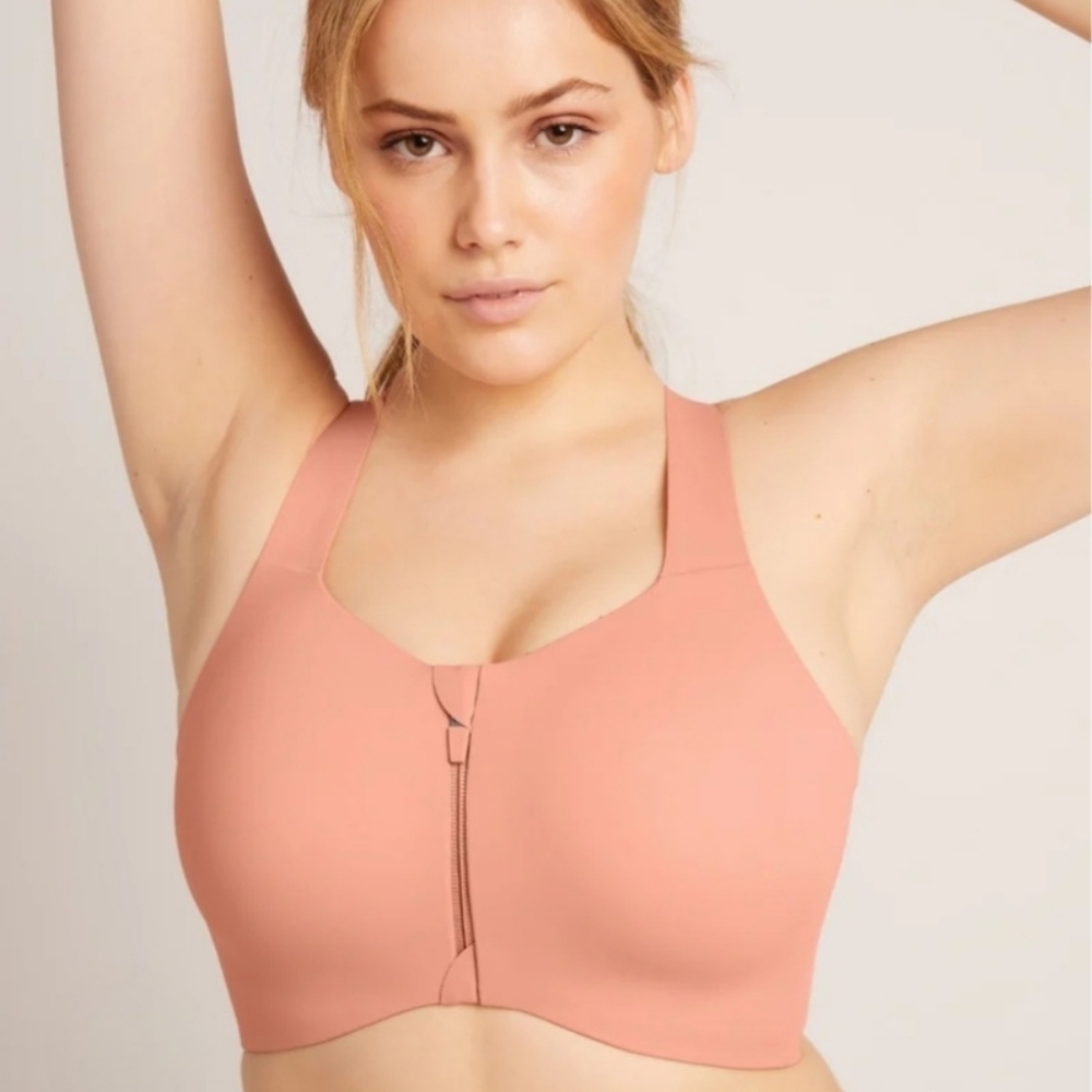 Knix Catalyst Bra Front Zip Pink Ginger Adjustable Size 2 36A